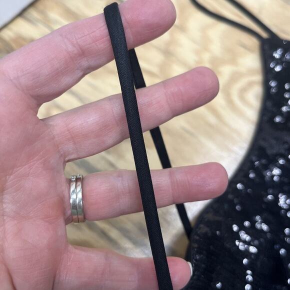 Bebe Sequin Mini Dress Black Size 4 Party Occasion Bodycon Club - Picture 6 of 14